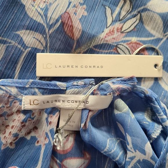 LC Lauren Conrad Woman's Sheer Back Tie Top Large - Picture 8 of 8